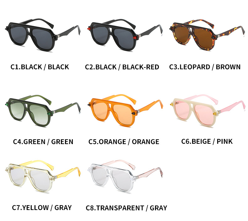 Sunglasses Classification Simple Style Leopard Ac UV400 Protection Toad Glasses Full Frame Men's Sunglasses