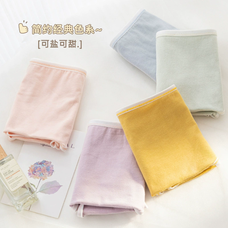 Cotton comfortable breathable underwear, elastic waist belt, pants, high waist, wide color palette