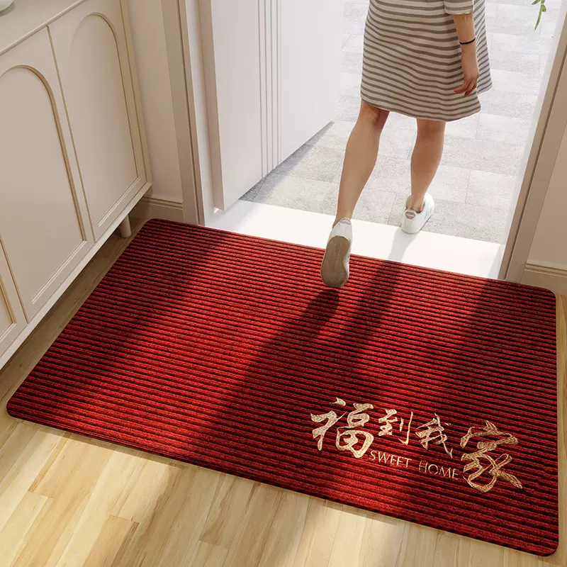 中式入户门地垫玄关大门口脚垫家用门外耐脏易清洗脚垫水晶绒地毯