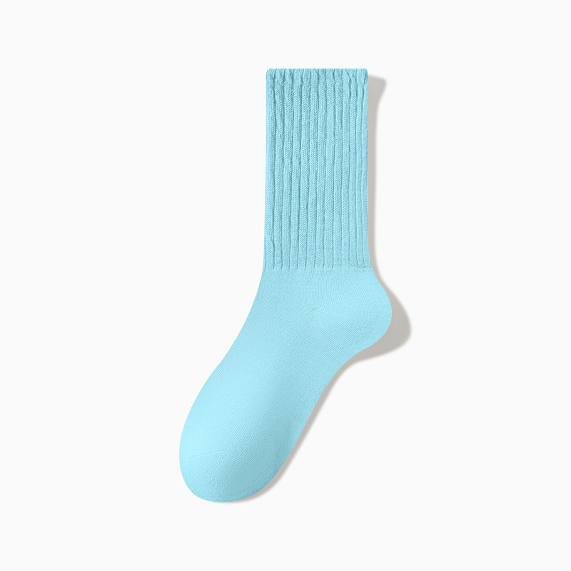 Calcetines para niñas, color sólido de alto valor, calcetines largos de tubo alto de marea callejera de todo fósforo, calcetines japoneses de primavera y verano transpirables y desodorantes