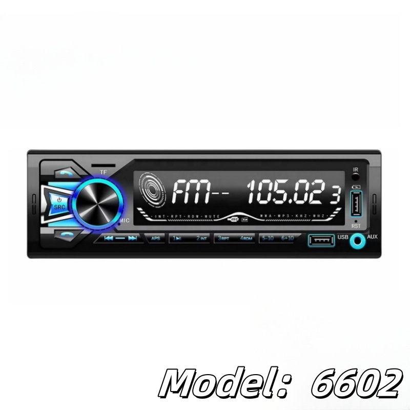 6603 Bluetooth coche radio de un solo lingote colorido HD música sin pérdidas tarjeta USB reproductor de MP3 del coche
