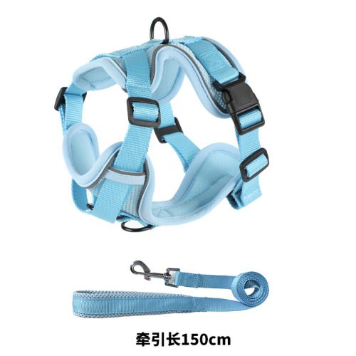 Pet Harness Back Harness Chest Harness Back Vest Harness Leash Dog Leash Reflective Anti-Rope Escape Breathable for Small Dogs
