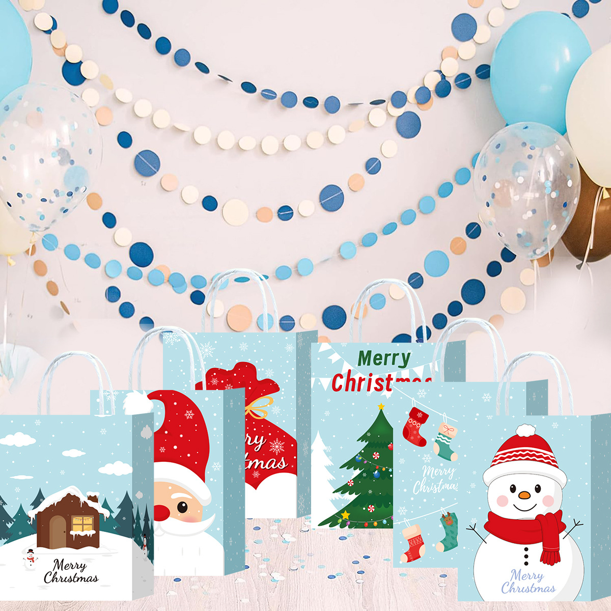 Bolsas de papel kraft transfronterizas bolsas de papel de Navidad bolsas de regalo de papel de alto nivel