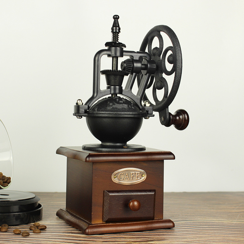 Hot Wheels Retro Hand-Cranked Coffee Grinder Portable Adjustable Coffee Grinder Household Mini Manual Coffee Machine