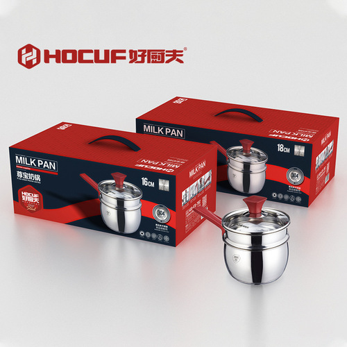 Wholesale 304 stainless steel milk pot thickened induction cooker universal multi-bottom soup pot soup pot single handle small milk pot gift