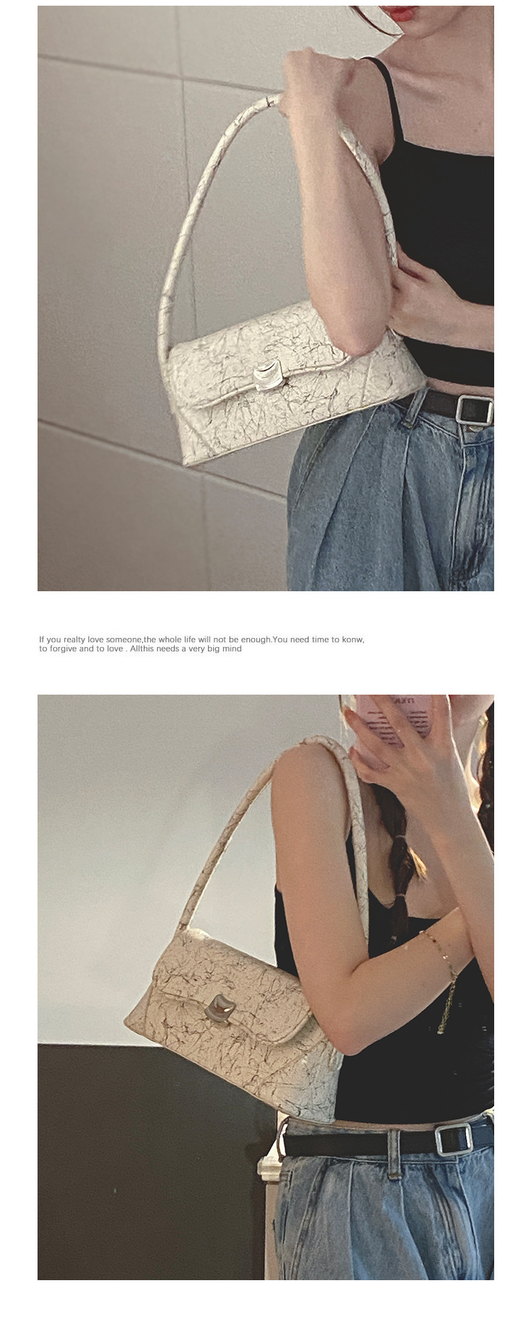 French Niche Design Underarm Bag Women's New 2023 Fashion Graffiti Shoulder bag high-level sense of all-match handbag_voghion.com