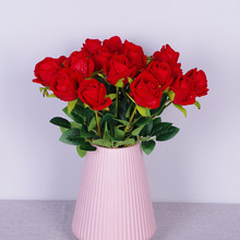 情人节单支珍珠绒布玫瑰花墙瀑布仿真花假花插花家居装饰跨境详情15