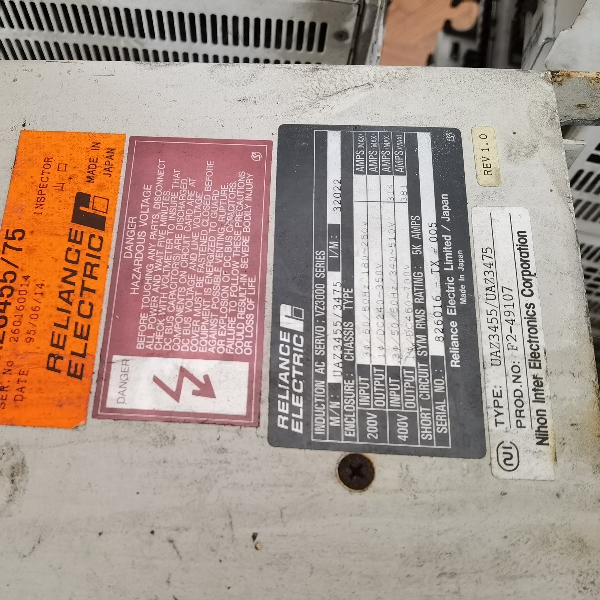 UAZ3455/UAZ3475 RELIANCE瑞恩驱动器变频器 销售维修，现货