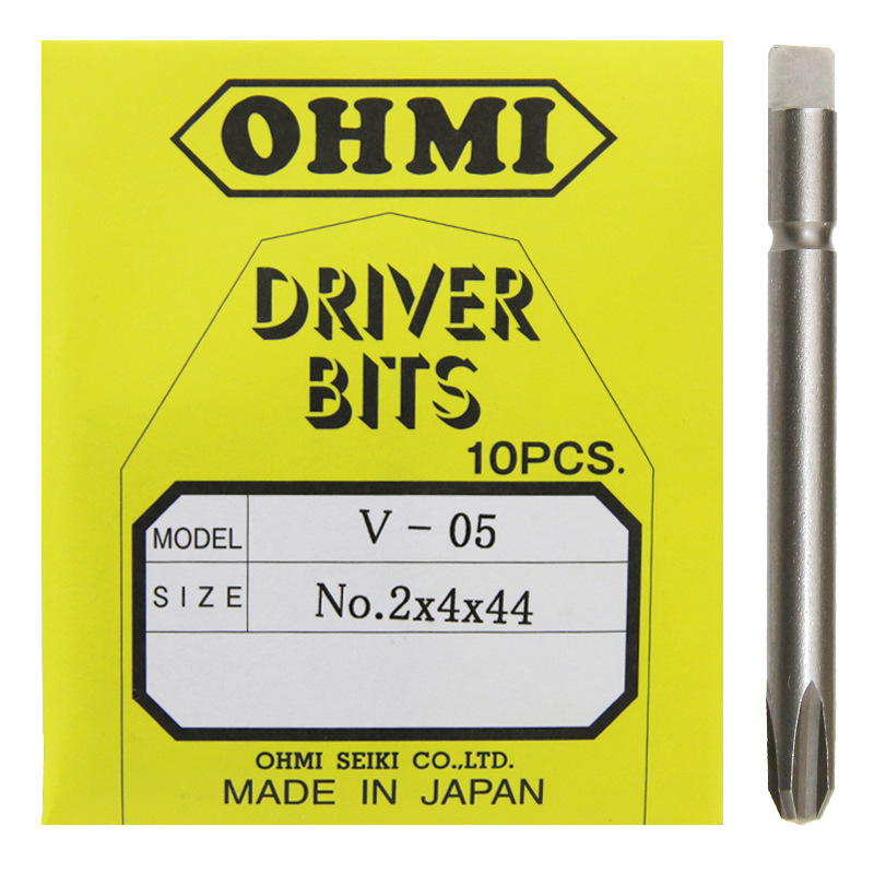 4mm圆柄尾缺半圆十字电批头 V-05 No.2x44/64 半月形800尾缺OHMI