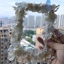 diy奶油胶手机壳改造全身镜巴洛克混款混搭仿珍珠手工发饰品配件