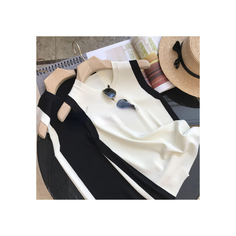 オススメ! おしゃれで高ji感があり、落ち着いていてきちんとしています。着痩せカジュアルゆったりインナーノースリーブニットベストレディース|undefined