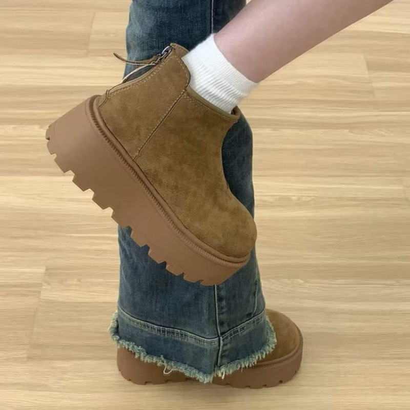 2025 Autumn and Winter New Style Height-Increasing Snow Boots, Fleece-Lined and Thickened for Warmth, Thick-Soled Casual Popular Martin Boots 2025 Autumn and Winter New Style Height-Increasing Snow Boots, Fleece-Lined and Thickened for Warmth, Thick-Soled Casual Popular Martin Boots