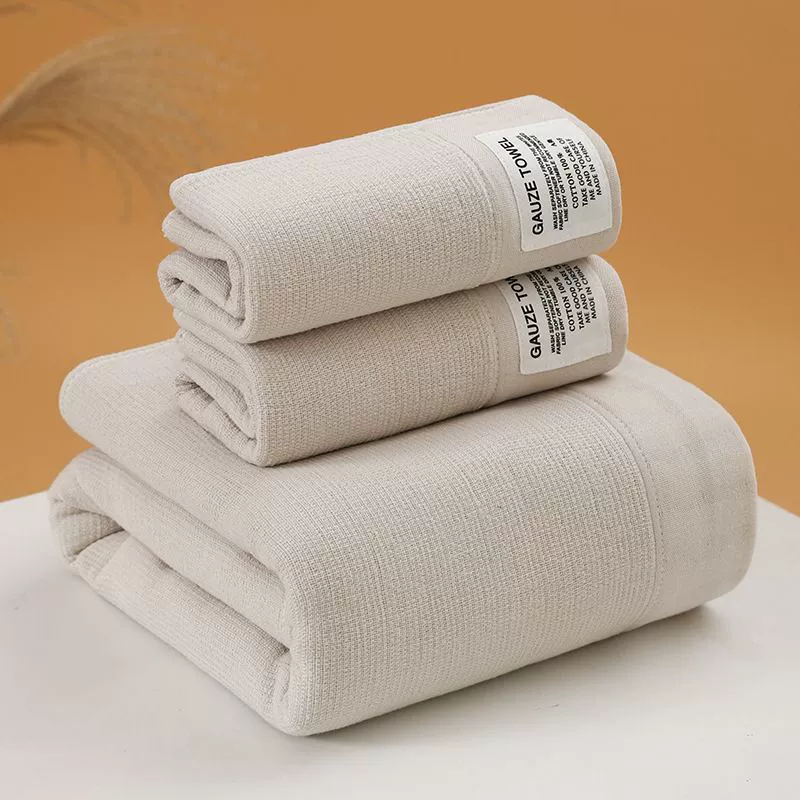 Soft gauze bath towel for beloved, set, increased thickness, water absorbent