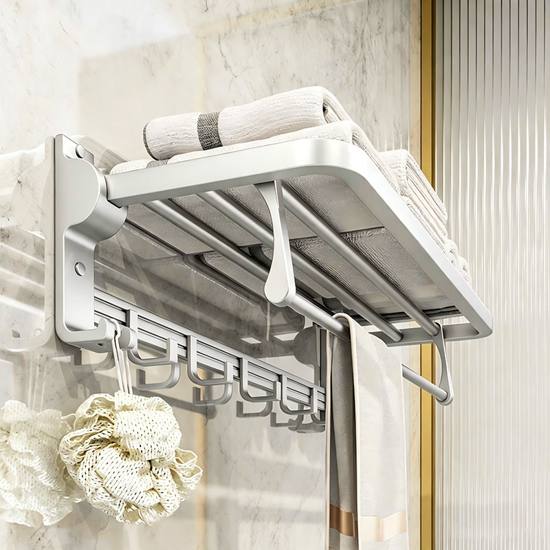No-drill towel rack for bathroom, toilet towel hanger, bathroom shelf, bathroom hardware accessory set