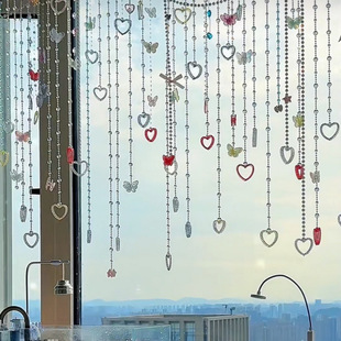 Crystal Bead Curtain for Living Room Home Door Decoration, Girl's Corridor Perforated Bedroom Room Hanging Curtain, Shipped Within 63 Days