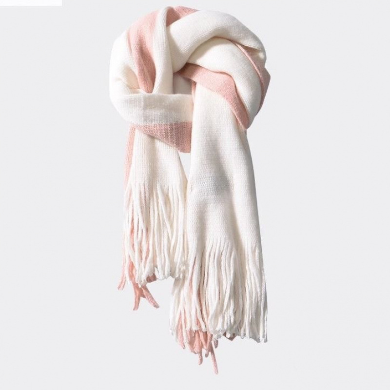 Szalik damski jesień i zima 2025 Nowy kolor dopasowany pogrubiony wydłużony modny wszechstronny szalik studencki prosty para_voghion.com