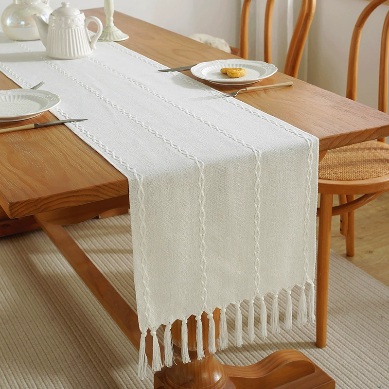 Amazon cross -border striped table flag handmade weaving streaming Su table flag tablecloth TV cabinet coffee table dust cabinet cover