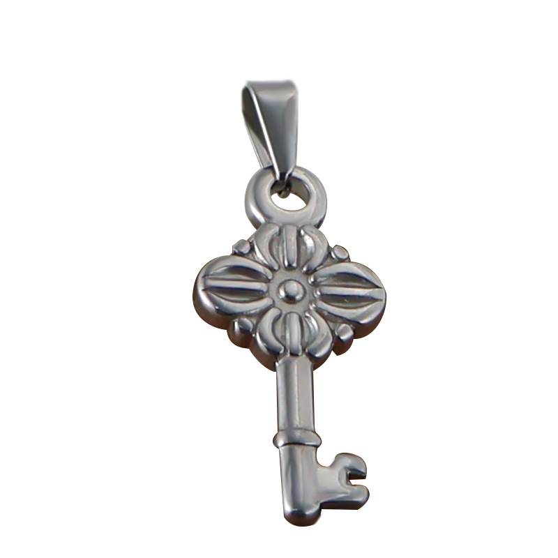 Pendant Long Necklace Heart Anchor Cross Roller Skate Titanium_voghion.com