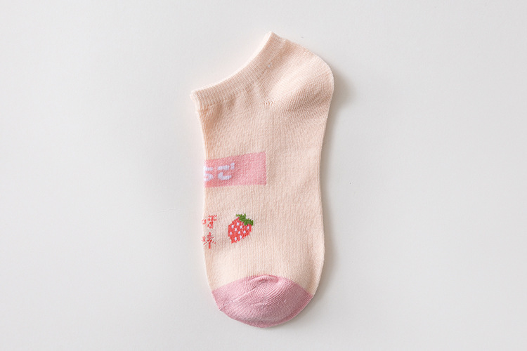 Four Seasons Short Cartoon Fruit Polyester Cotton Low Cut Shallow Mouth Socks Sweat-absorbent Socks display picture 7