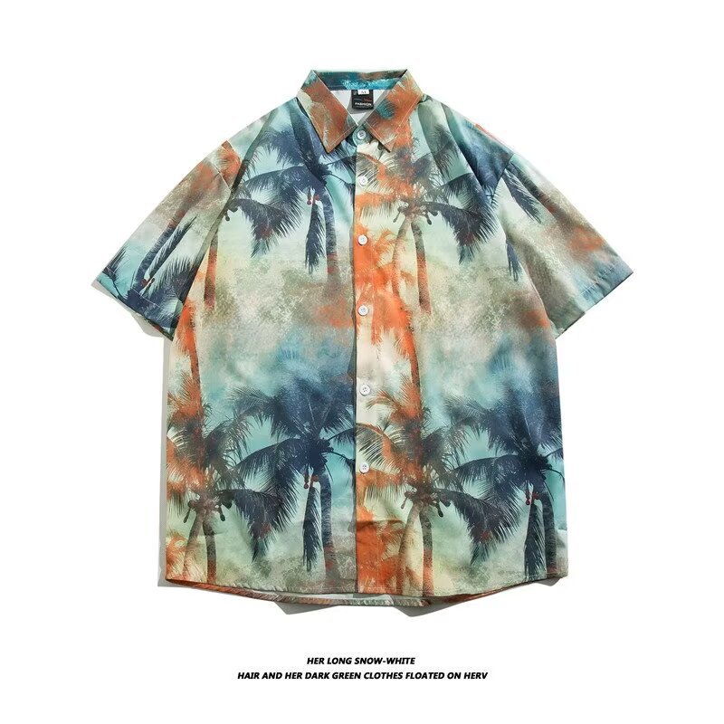 Camisa con botones de solapa suelta de manga larga de todo fósforo de la calle para hombres Venta caliente Flor colorida Impresión digital 3D