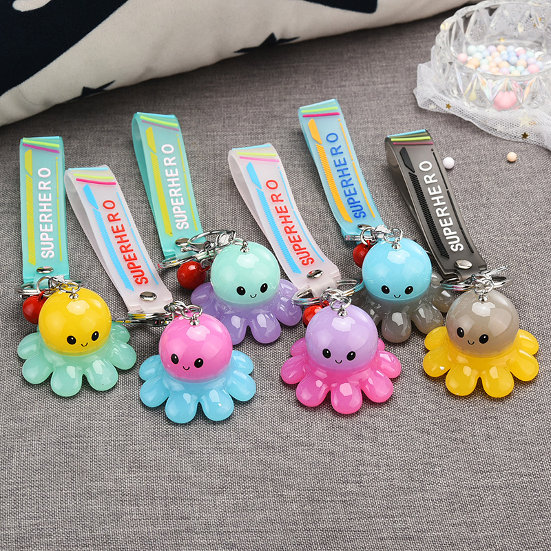 Creative Illuminated Octopus Acrylic Keychain Wholesale Nihaojewelry display picture 1