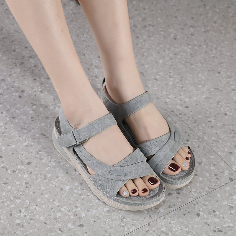 X8275-1 nuevo modelo 2025MD sandalias ligeras deportivas casuales cómodas con suela gruesa, cierre de velcro, costuras, talla grande, zapatos de mujer