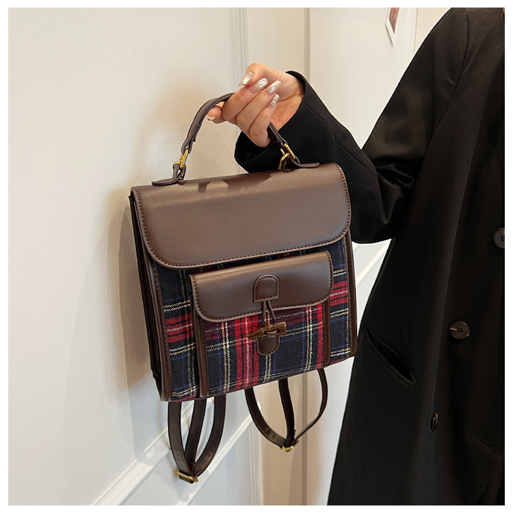 Naiste ruuduline crossbody seljakott sügis- ja talvehooajaks_voghion.com