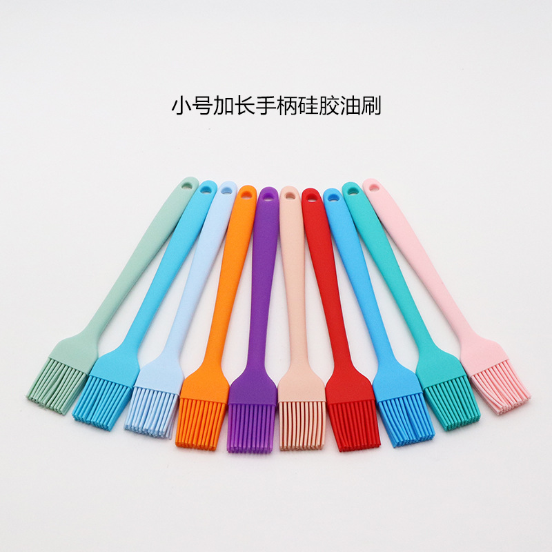 矽膠油刷 小號加長手柄刷 燒烤刷 壹體式烙餅刷矽膠毛掃 廚房工具