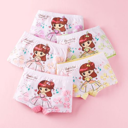 Wholesale New Girl's Underwear for Children, Middle-Childhood Girls' Underwear, Girls' 95% Cotton Underwear, Flat-Gap Underwear for Girls