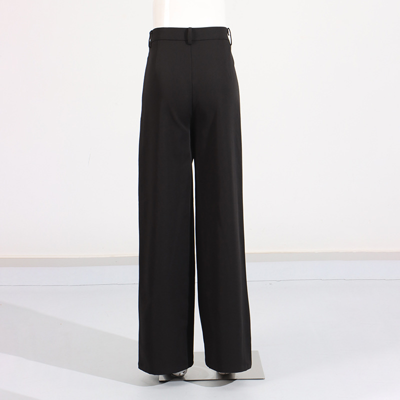Personalized Set Women Spring Summer Street Irregular Asymmetric Top High Waist Wide Leg Pants Two Piece Sets