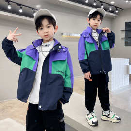 春秋款童装韩版新款儿童套装男童外套炸街帅气中大童春装棒球服潮