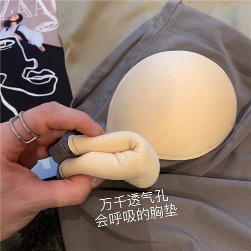 Hot girl versatile solid color camisole women's integrated chest pad spaghetti straps slimming bottoming tube top top wear trendy