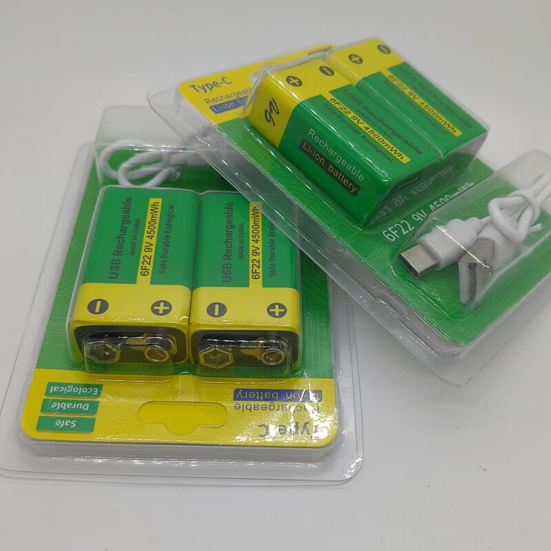 Cross-Border Export of 6F22 Multimeter 9V Rechargeable Battery with Type-C Port, 4500Mwh, Direct Supply from the Factory Cross-Border Export of 6F22 Multimeter 9V Rechargeable Battery with Type-C Port, 4500Mwh, Direct Supply from the Factory