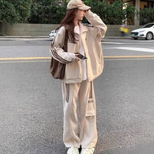 大码秋季时尚卫衣休闲运动套装女宽松遮肚显瘦两件套胖mm2-300斤