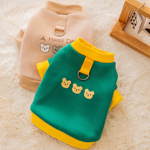 Autumn pet sweatshirt kitten thin velvet small puppy warm puppy teddy bear two-legged cat clothes