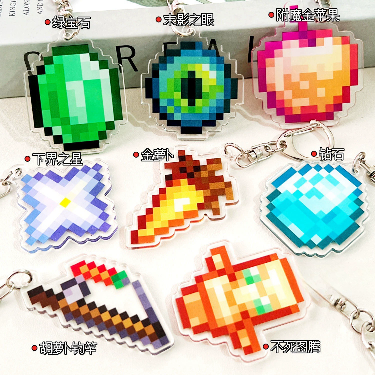 Apple, accessory, pendant, acrylic keychain, Birthday gift