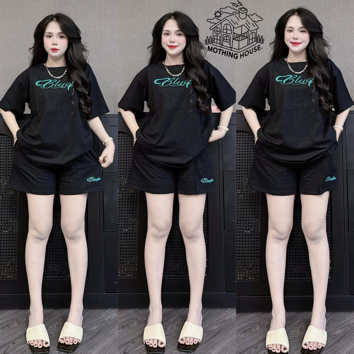 Women's Southeast Asian Style Casual Sportswear Set Summer Loose Fit Two Piece Outfit with Short Sleeve Top And Shorts for Students Running_ecoleips.com
