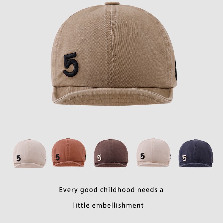 Corea del Sur compra ropa infantil para niños niñas sombrero casual 2024 otoño simple base retro corto gorro de periódico para niños
