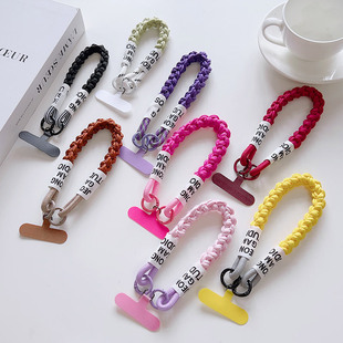 Colorful Wrist Strap Camera Dopamine Keychain Anti-Lost Phone Lanyard Water Bottle Bag Woven Short Phone Strap
