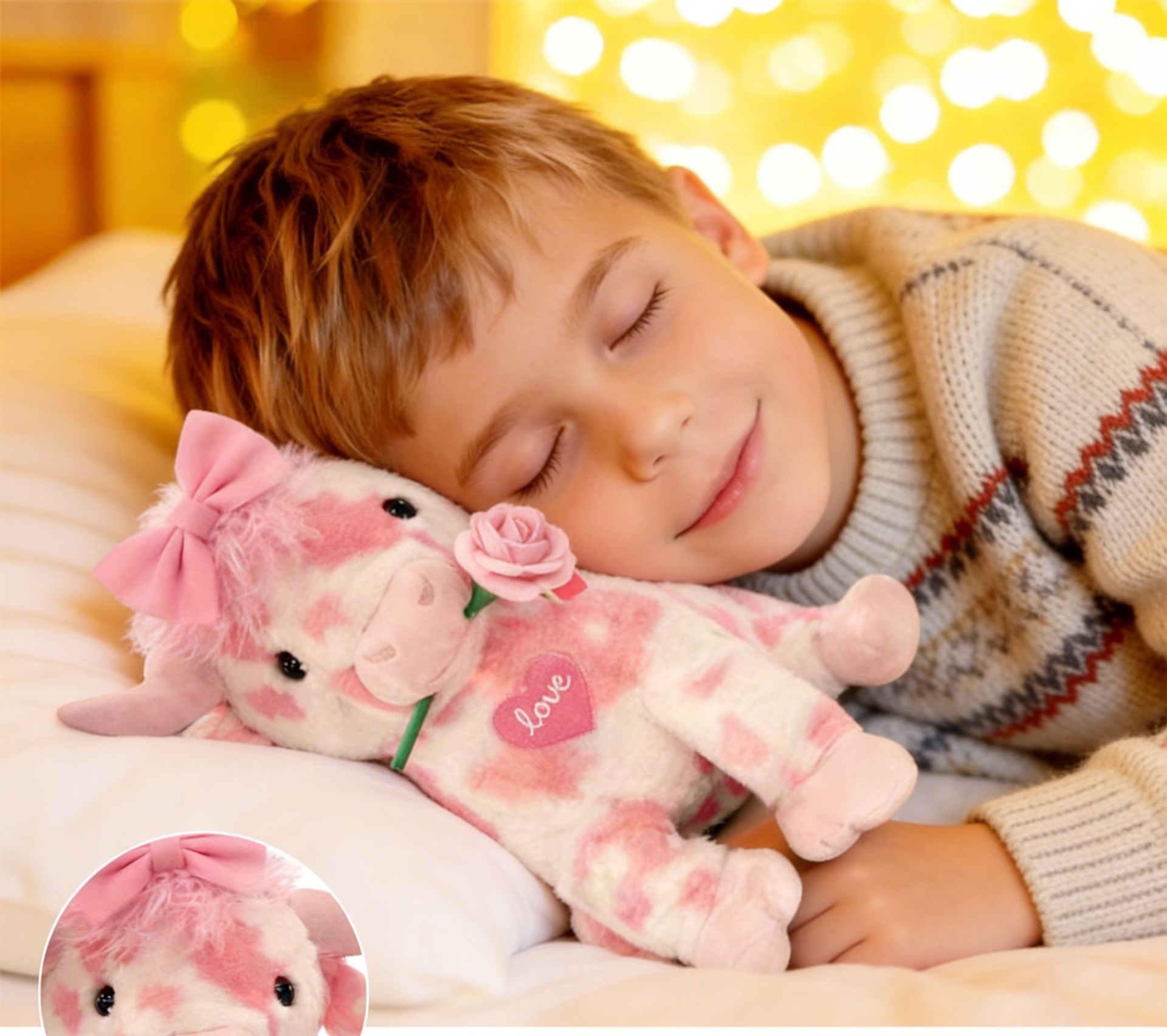 Peluche de vaca highland cor-de-rosa fofa presente namorados_voghion.com
