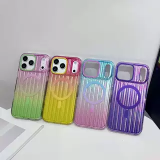 适用苹果17promax手机壳幻彩行李箱18pro立体瓦楞纹iPhone16磁吸
