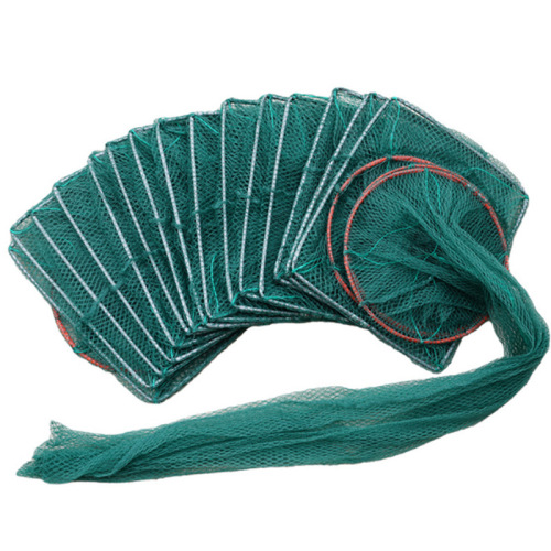 Manufacturer wholesale folding thickened fully knotted net for catching lobster fishing shrimp pot size eel cage shrimp pot fishing net
