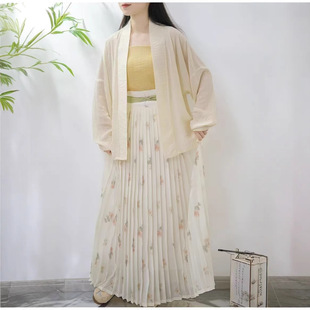 New Song-made Super Fairy Hanfu New Chinese Aircraft Sleeves One-piece Ancient Dress Daily Pleated Skirt suit Hanfu Wholesale