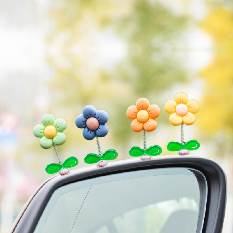 2023 nuevos accesorios de automóviles de consola central de automóviles adornos de decoración adorables frescos adornos de flores de cabeza