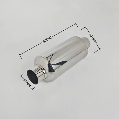 back pressure straight-through silencer, Exhaust pipe - 03-122051-interface-300-long-straight-through