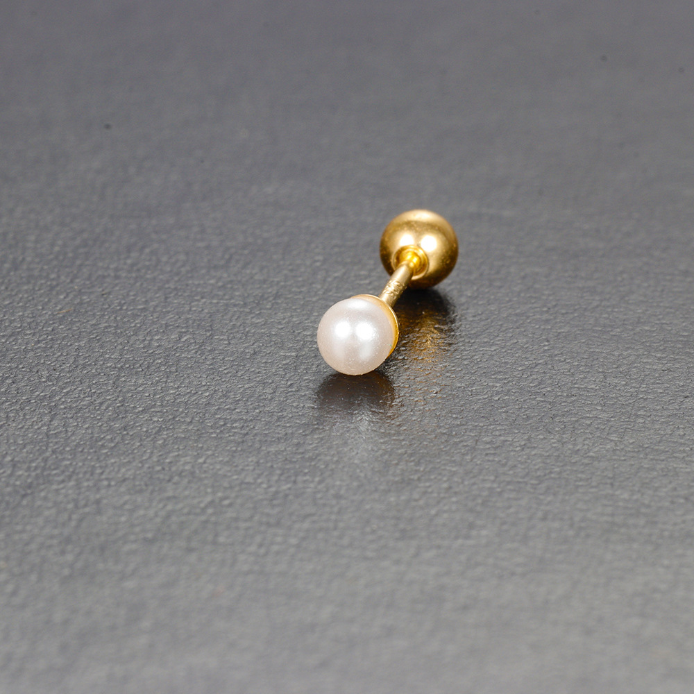 1 Stück Basic Einfacher Stil Geometrisch Überzug Kupfer Muschel Perlen Kleine Ohrstecker display picture 4