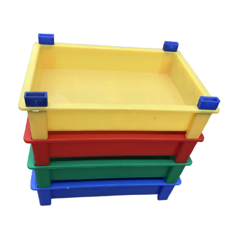 现货塑料高脚周转箱 平口四脚可叠加运输手机铝电池盒