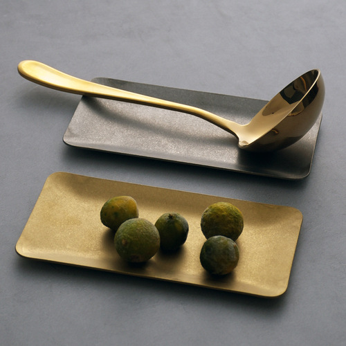 Japanese retro metal small plate gold and silver creative 304 stainless steel towel plate dessert plate jewelry storage plate