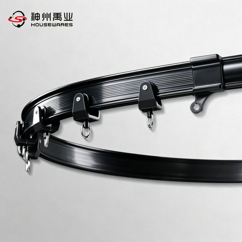 Cross-Border Durable Flexible Pvc Curtain Track Matte Black Bendable Sliding Rail Factory Wholesale
