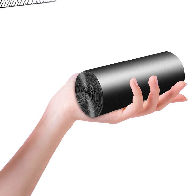 Toda la caja de bolsas de basura domésticas gruesas chaleco negro plano desechable no fácil de romper bolsas de plástico al por mayor sin